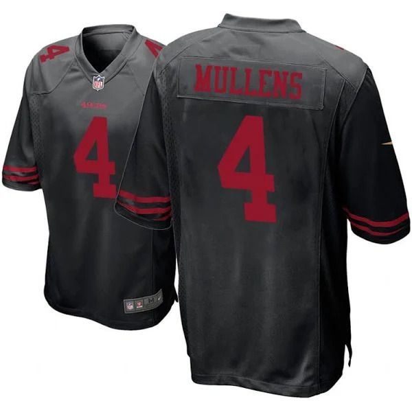Men San Francisco 49ers #4 Nick Mullens Nike Black Game Player NFL Jersey->san francisco 49ers->NFL Jersey